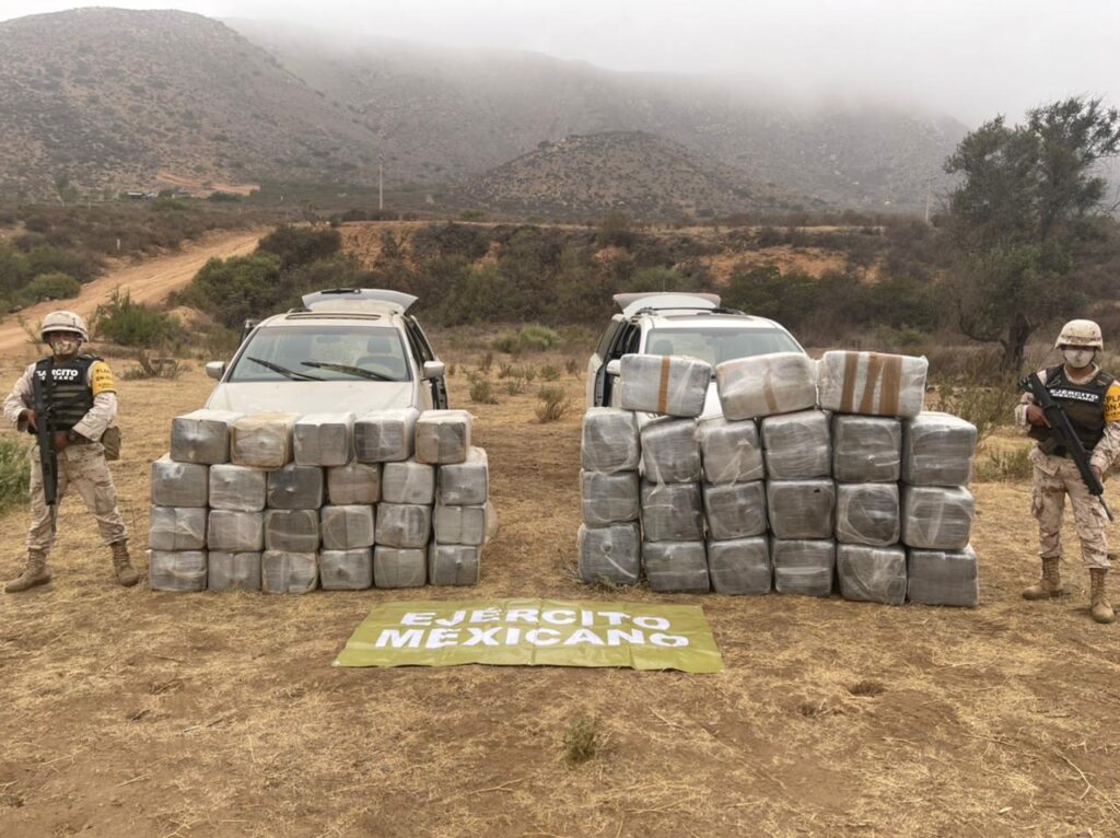 SEDENA aseguró más de 800 kilos de narcóticos con valor superior a 119 mdp; en Ensenada, Baja California