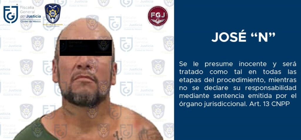 FGJ-CDMX detuvo en Ecatepec a José Manuel “N” alias “El Valle” acusado de homicidio calificado y homicidio en grado de tentativa *FOTOS FGJ-CDMX / FGJ-EM
