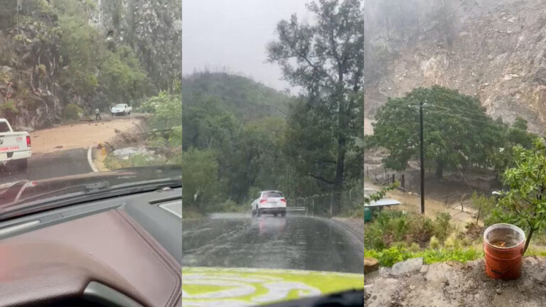 Fuertes lluvias en la Sierra de Santiago, Nuevo León, provocan inundaciones y crecientes en arroyos y ríos (Video)