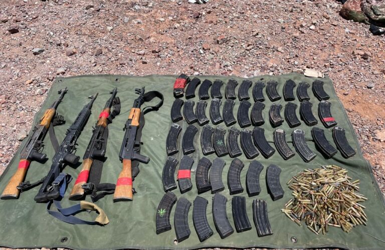En Sonora, Guardia Nacional y SEDENA aseguraron más de 6 mil cartuchos, 76 cargadores y 11 armas largas